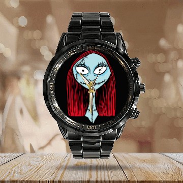 Discover Disney The Nightmare Before Christmas Sally Big Face Baseball Tees Calendar Steel Band Watch