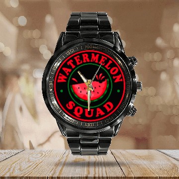 Discover Funny Watermelon Squad Watermelons Summer Fruit Calendar Steel Band Watch