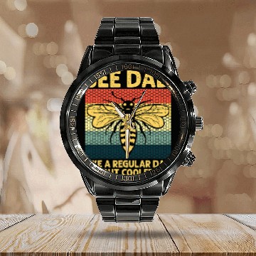 Discover Bee Beekeeping Cool Beekeeping Art Men Dad Bee Hive Keeping Honey Beekeeper 43 Beekeeper Calendar Steel Band Watch