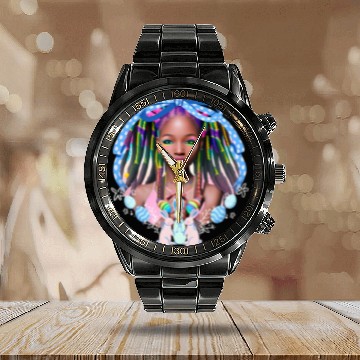 Discover Black Girl Magic Easter Spring Dreads Locs Melanin Sista Fun Calendar Steel Band Watch