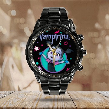 Discover Disney Vampirina in Circle Calendar Steel Band Watch