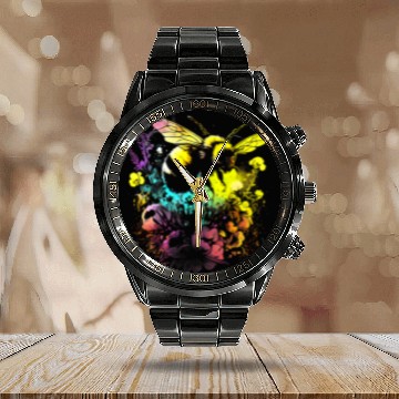 Discover Bee Beekeeping Honeybee and bumble bee for American hive beekeepers 23 2 Beekeeper Calendar Steel Band Watch