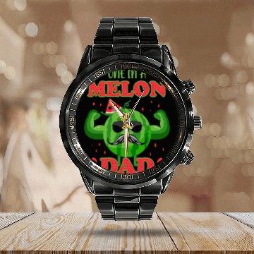 Discover Cute One In A Watermelon Dad Funny Summer Calendar Steel Band Watch