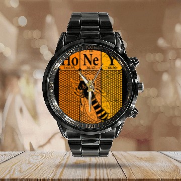 Discover Bee Beekeeping Honey Periodic Table Elements Beekeeper Retro Apiarist 4 Beekeeper Calendar Steel Band Watch