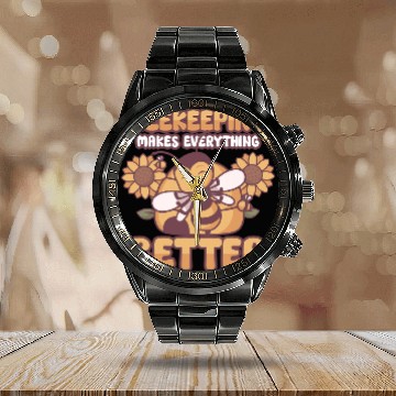 Discover Bee Beekeeping Honey Bee Beekeeping Honeybee Beekeeping 43 Beekeeper Calendar Steel Band Watch