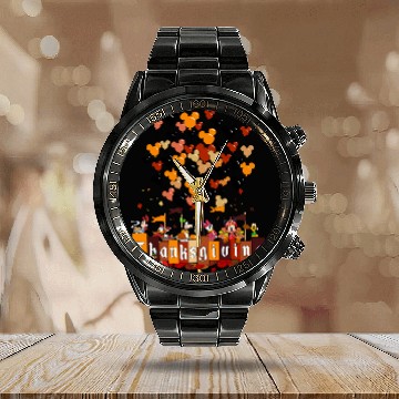 Discover Disney Thanksgiving 3D Calendar Steel Band Watch