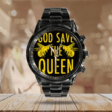Discover Bee Beekeeping God Save The Queen Bee Beekeeper Beekeeping Gift 27 Beekeeper Calendar Steel Band Watch