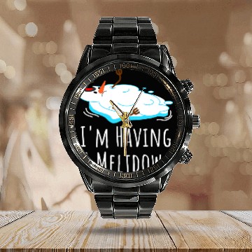 Discover Im Having A Meltdown Snowman Drawing For Women Funny Winter Calendar Steel Band Watch