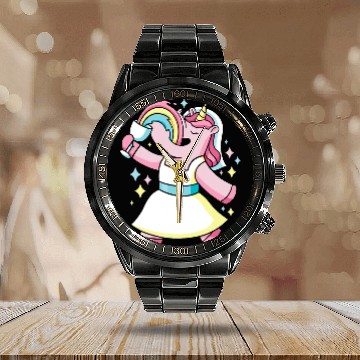Discover Unicorns Alcohol Drinking Unicorns for Wedding for Bride Calendar Steel Band Watch