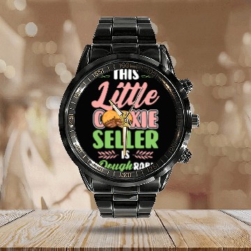 Discover Scout And Cookie Seller Scouting Cookie 5 Calendar Steel Band Watch