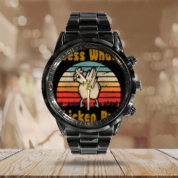 Discover Chicken Poultry vintages Guess What Chicken Butt Barnyard Novelty Sarcastic 496 Calendar Steel Band Watch