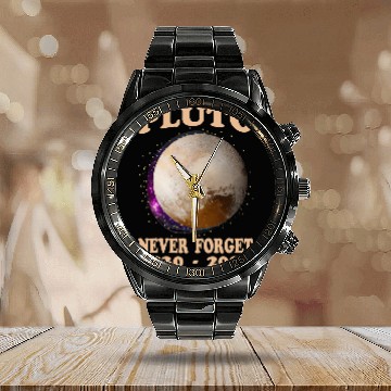 Discover Pluto Never Forget 19302006 Calendar Steel Band Watch