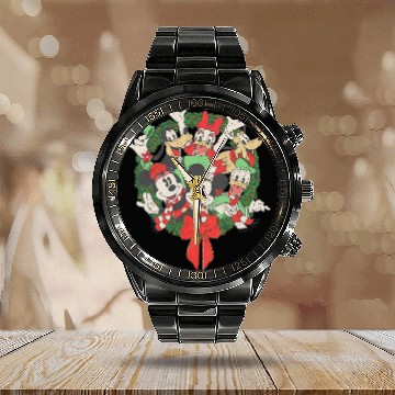 Discover Disney Group Shot Christmas Wreath ,Calendar Steel Band Watch Calendar Steel Band Watch