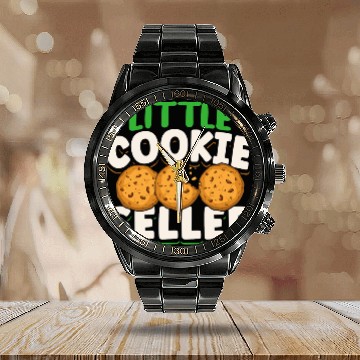 Discover Scout Little Cookie Seller Calendar Steel Band Watch