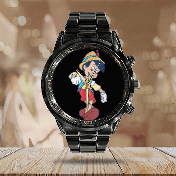Discover Disney Pinocchio Portrait Zip Calendar Steel Band Watch