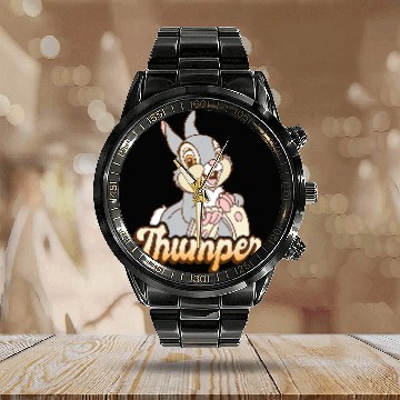 Discover Disney Bambi Thumper Portrait Hawaiians Calendar Steel Band Watch