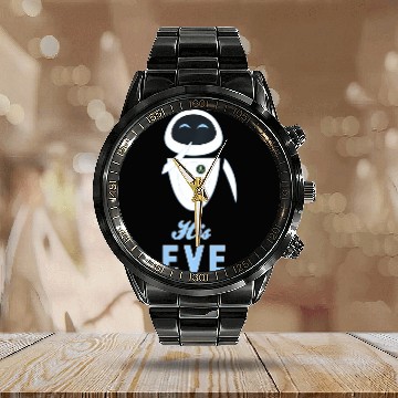 Discover Disney Pixar Wall-E His Eve Couples Baseball Tees Calendar Steel Band Watch