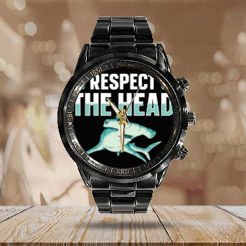 Discover Ocean Shark Respect the head Design for a Hammerhead Shark Lover Calendar Steel Band Watch