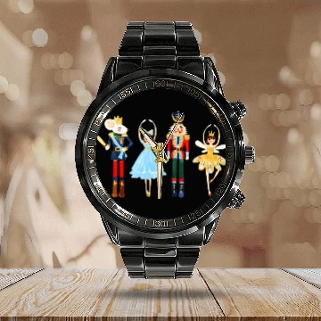 Discover Nutcracker Squad Ballet Dance Matching Family Christmas 3 Calendar Steel Band Watch