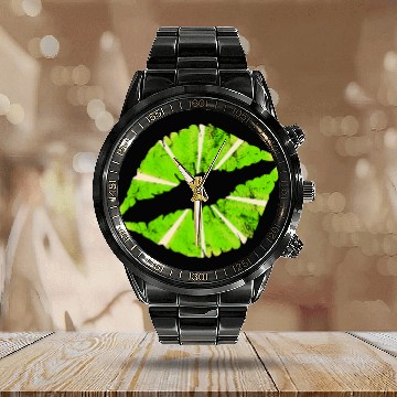 Discover Lime Lips Lemon Lipstick Sour Lemonade Cocktail Kissing Calendar Steel Band Watch