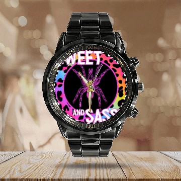 Discover Tarantula Bug 90s Nostalgia Rainbow Leopard Print Tropical Calendar Steel Band Watch