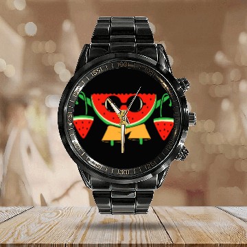 Discover Watermelon Summer Melon With Sunglasses Funny Watermelon Calendar Steel Band Watch