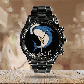 Discover Ocean Shark Nailed It Hammerhead Shark Marine Biologist Calendar Steel Band Watch