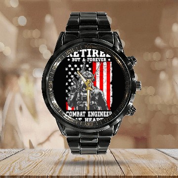 Discover US armys Combat Engineer Quote for a Retired Combat engineer Calendar Steel Band Watch