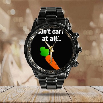 Discover I Dont Carrot At All Funny Vegetable Vegan Calendar Steel Band Watch