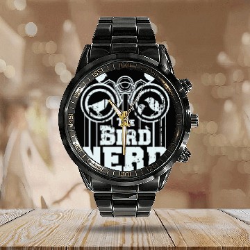 Discover THE BIRD NERD Birding Watcher Twitching Birdwatching Meme Calendar Steel Band Watch