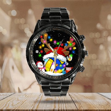 Discover Volleyball Gift Lights Santa Hat Volleyball Coach Calendar Steel Band Watch