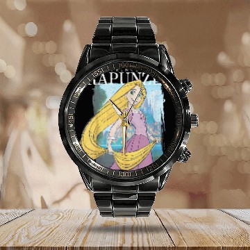 Discover Disney Tangled Princess Rapunzel Distressed Portrait Baseball Tees Calendar Steel Band Watch