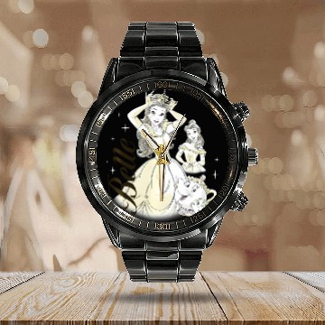 Discover Disney Princess - Belle Collage Calendar Steel Band Watch