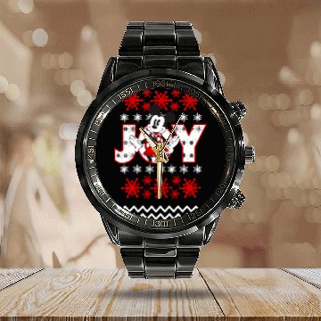 Discover Disney Mickey Mouse Joy Christmas Calendar Steel Band Watch