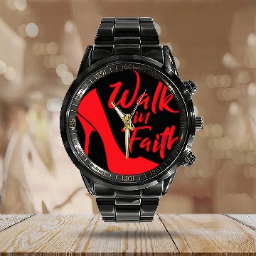 Discover Womens Walk In Faith Based Apparel Plus Size Christian Believer Calendar Steel Band Watch Calendar Steel Band Watch