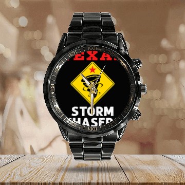 Discover Tornado Chaser Texas Storm Chasers Meteorologist Weather Calendar Steel Band Watch