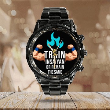 Discover Train Insaiyan Or Remain The Same Anime Gym Bodybuilding Calendar Steel Band Watch