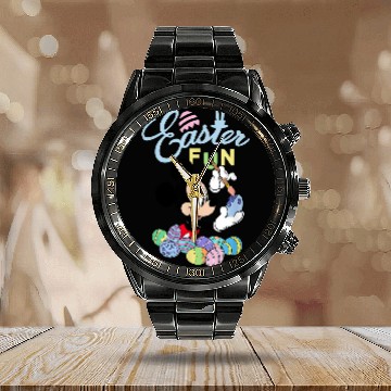 Discover Disney Mickey Mouse Easter Fun Painting Eggs 3D Calendar Steel Band Watch