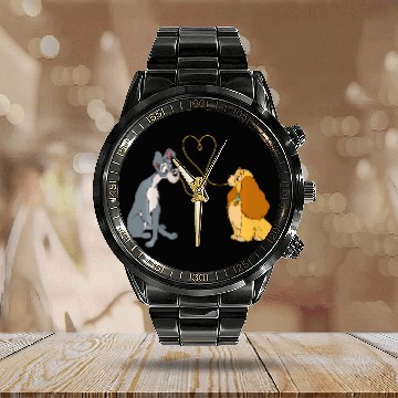 Discover Disney Lady And The Tramp Bella Notte Calendar Steel Band Watch