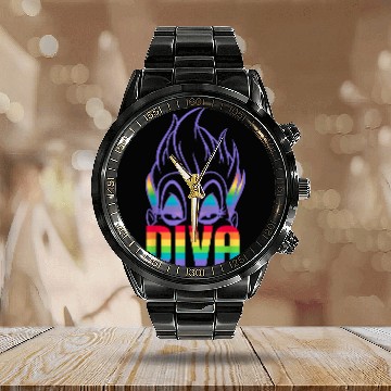 Discover Disney Villains Ursula Diva Pride Baseball Tees Calendar Steel Band Watch