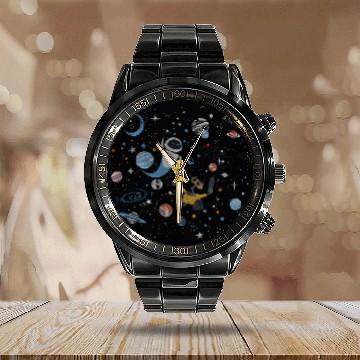 Discover Disney Pixar Wall-E Eve In Space Calendar Steel Band Watch