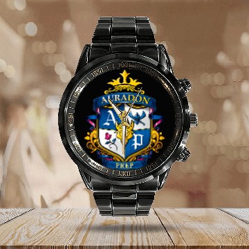 Discover Disney Descendants Auradon Prep Crest Zip Calendar Steel Band Watch