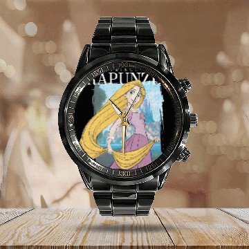 Discover Disney Tangled Princess Rapunzel Distressed Portrait Calendar Steel Band Watch