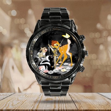 Discover Disney Bambi Playmates Calendar Steel Band Watch