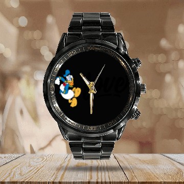 Discover Disney Love Donald Duck Calendar Steel Band Watch