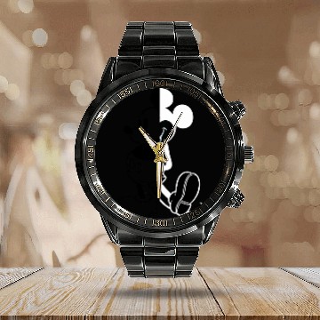 Discover Disney Mickey Mouse Split Calendar Steel Band Watch