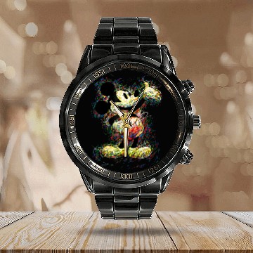 Discover disney mickey mouse scribble Baseball Jerseys Calendar Steel Band Watch