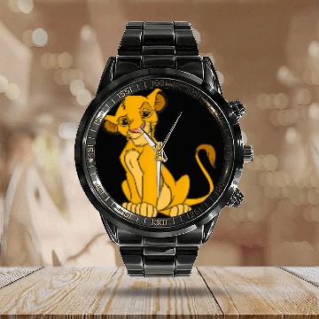 Discover Disney The Lion King Young Simba Crewneck Calendar Steel Band Watch
