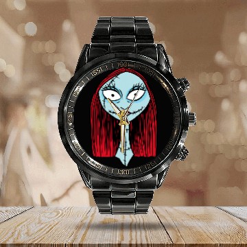 Discover Disney The Nightmare Before Christmas Sally Big Face Calendar Steel Band Watch