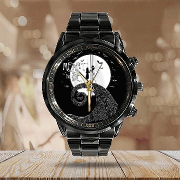 Discover Disney The Nightmare Before Christmas Jack And Sally Calendar Steel Band Watch